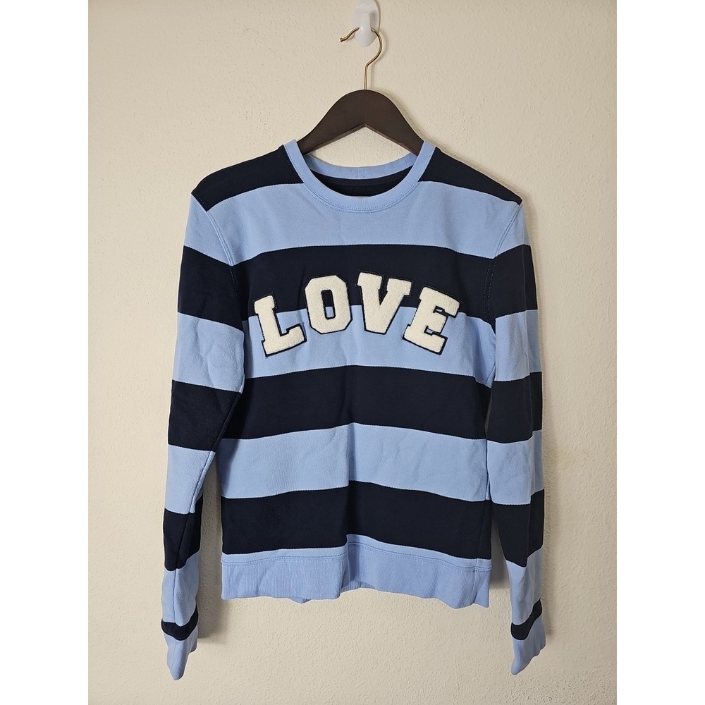 Tory Sport Tory Burch Blue‎ Love Embroidered Crew Neck Sweatshirt Size S